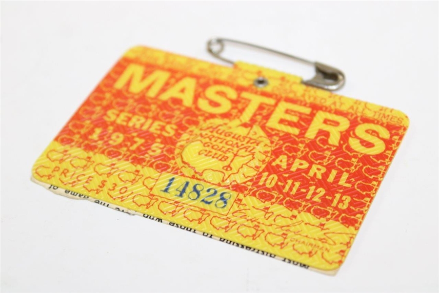 1975 Masters Tournament Series Badge #14828 - Jack Nicklaus Win