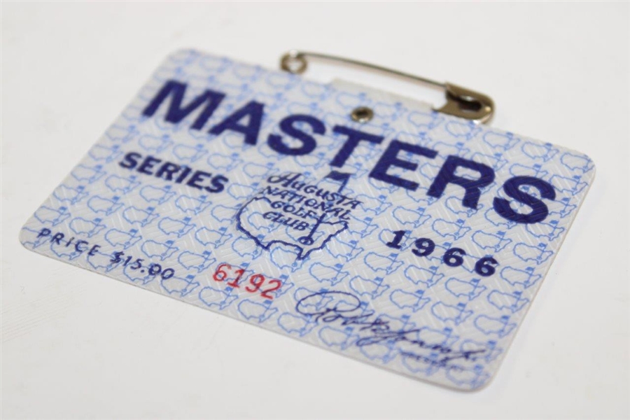 1966 Masters Tournament Series Badge #6192 - Jack Nicklaus Win