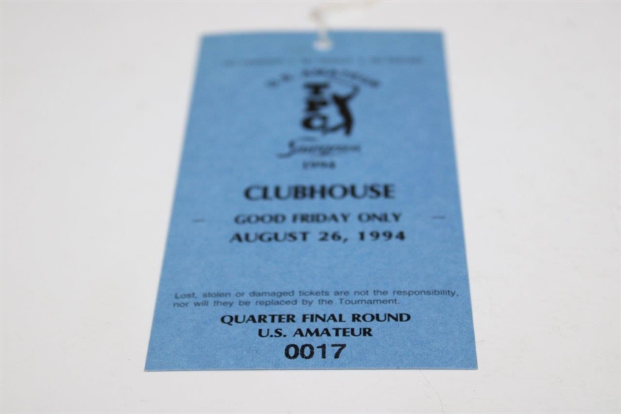 1994 US Amateur At TPC Sawgrass Friday Clubhouse Ticket Low #0017 - Tiger Woods Win