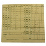 Francis Ouimet Signed The Country Club (Brookline) Scorecard - Only One JSA #Z97550