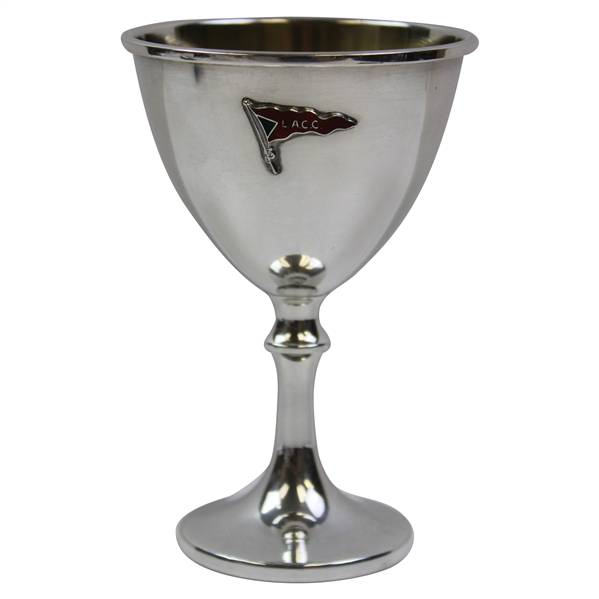 Sterling Silver Los Angeles Country Club Chalice Cup w/Red & Green Enameled Logo Flag