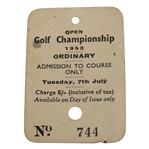1953 Open Golf Championship at Carnoustie Tuesday Ticket #744 - Ben Hogan Winner
