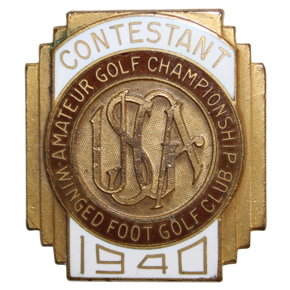 1940 US Amateur at Winged Foot GC Contestant Badge #107 - Dick Chapman Winner