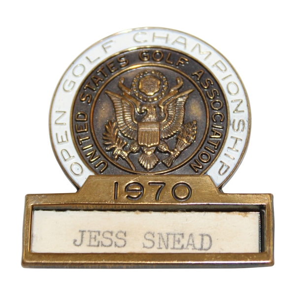 1970 US Open Golf Contestant Badge Belonging to JC Snead - Hazeltine w/COA