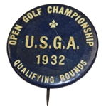 1932 US Open Championship Qualifying Rounds Contestant Badge - Fresh Meadow - Sarazen