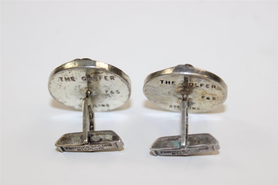 Vintage Fenwick & Sailors F&S “The Golfer” Solid Sterling Silver Cufflinks