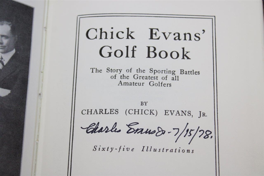 Chick Evans Signed 1978 'Chick Evans Golf Book' Special Edition JSA ALOA