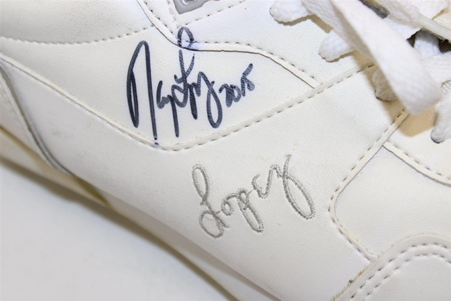 Nancy Lopez Signed 'Nancy Lopez' Signature Golf Shoe Metal Cleat JSA ALOA
