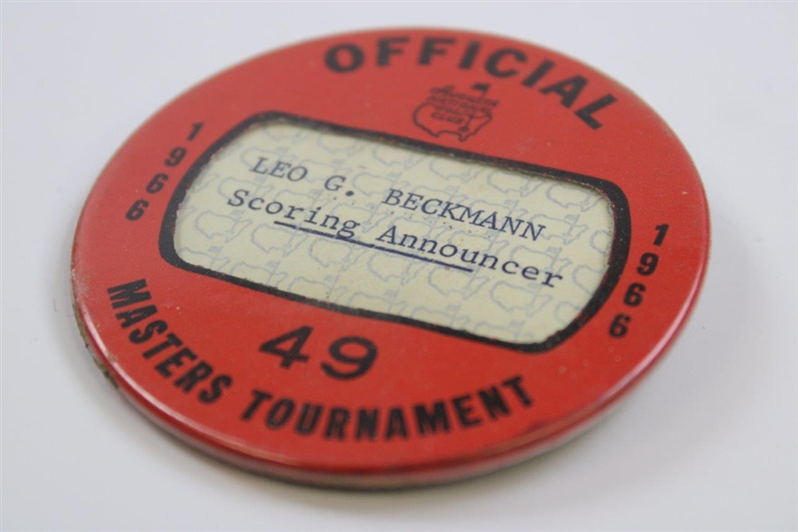 1966 Masters Tournament Official Badge #49 – Nicklaus Win