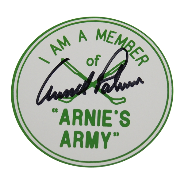 Arnold Palmer Signed ‘I Am A Member of Arnie’s Army’ Decal Sticker JSA ALOA