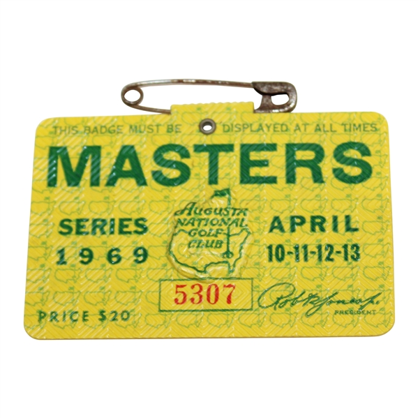 1969 Masters Tournament Series Badge #5307 - George Archer Winner