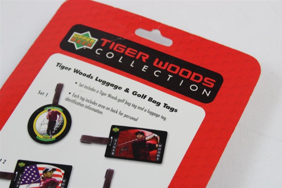 Tiger Woods Upper Deck Collection Luggage & Golf Bag Tags in Original Unopened Box