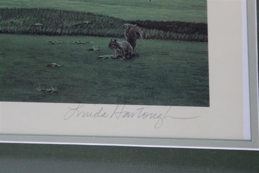 1992 Linda Hartough Ltd Ed 914/1250 10th Hole Winged Foot GC Print Gifted to Jim Frick - Framed