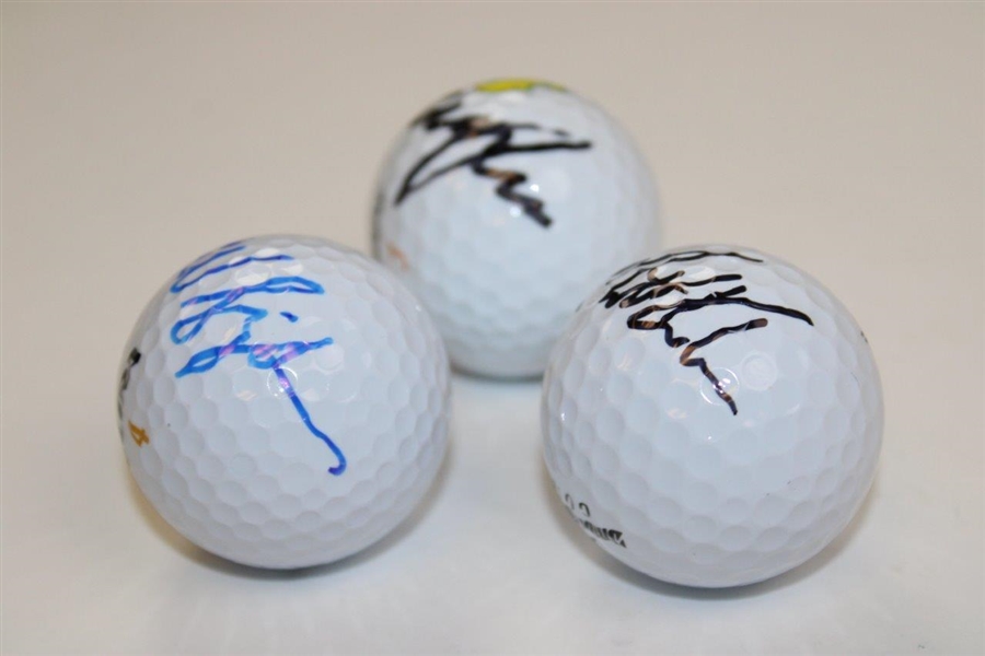 Matt Kuchar, Webb Simpson & Graeme McDowell Signed Golf Balls JSA ALOA