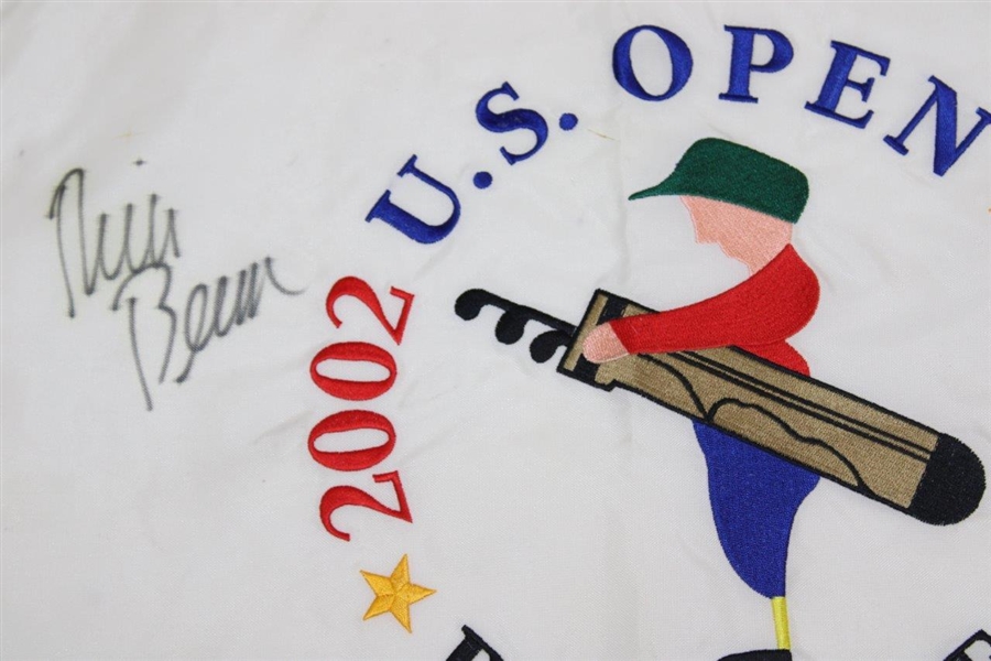 Rich Beem Signed 2002 US Open At Bethpage Black Embroidered Flag PSA# AM53668