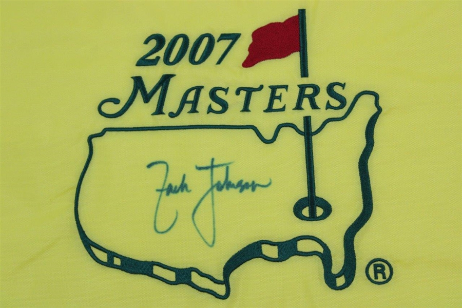 Zach Johnson Signed 2007 Masters Embroidered Flag JSA COA #EE05744