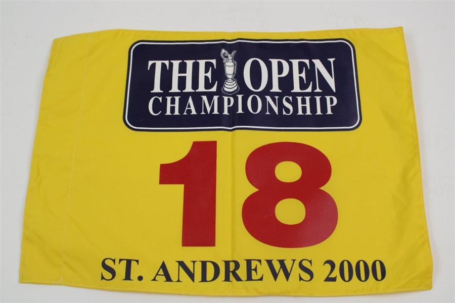 2000 The Open at St Andrews Flag with 2000 US Open at Pebble Flag