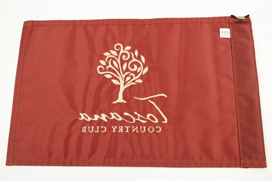 Jack Nicklaus Signed Toscana Country Club Embroidered Red Flag w/ JSA ALOA