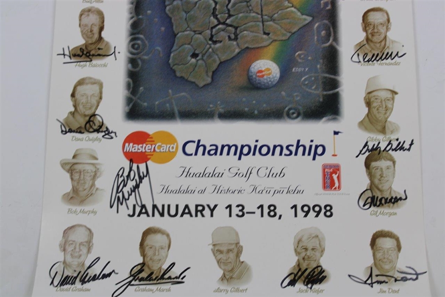 Multi-Signed 1998 MasterCard Championship Hualalai GC Poster JSA ALOA