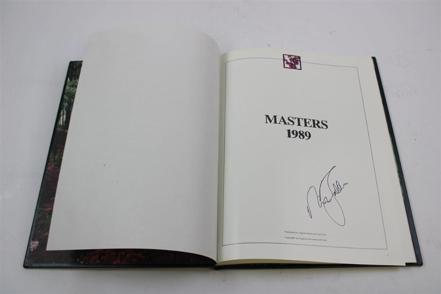 Nick Faldo Signed 1989 Masters Tournament Green Annual Book JSA ALOA