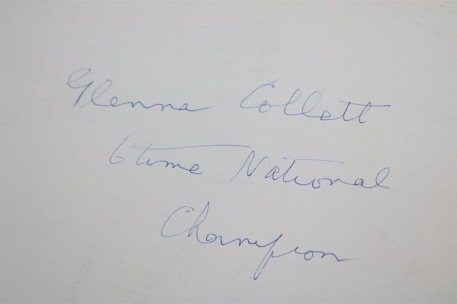Glenna Collett Original Photo Signed On Back - 6 Time National Champion