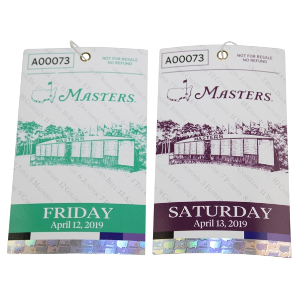 2019 Masters Tournament Friday & Saturday Tickets - Tiger's 5th Masters Win