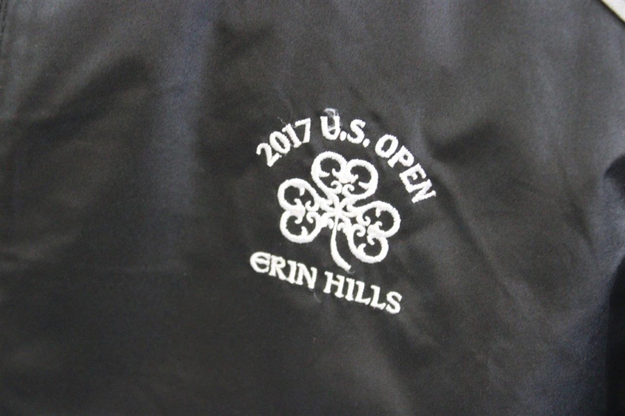 2017 US Open at Erin Hills Long Sleeve Full Zip Black Wind Jacket - Worn - Size XL