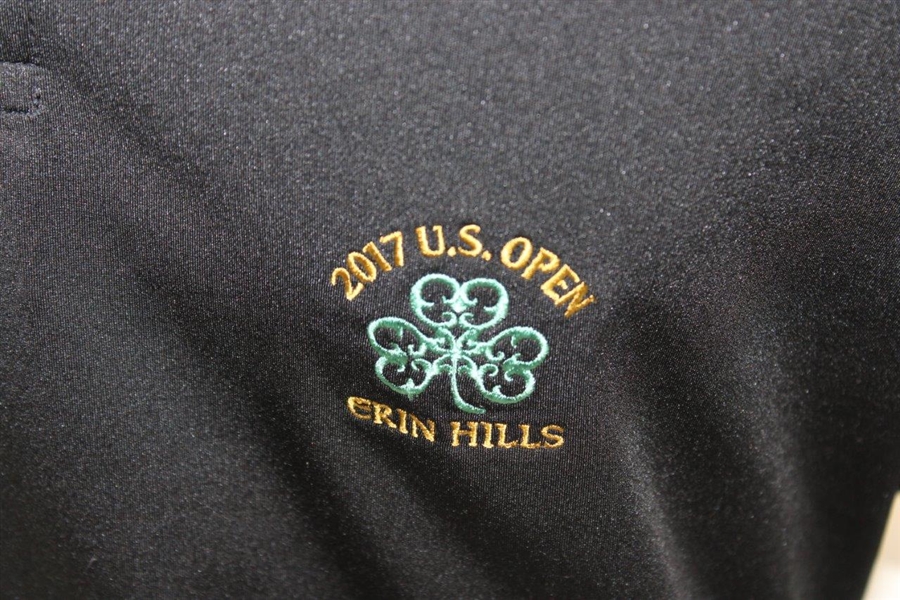 2017 US Open at Erin Hills Short Sleeve Black Polo Shirt - Worn - Size XL