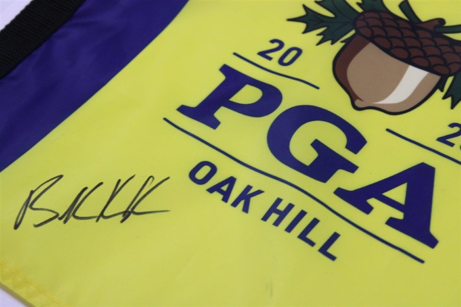 Brooke Koepka Signed 2023 PGA at Oak Hill Yellow Screen Flag JSA ALOA