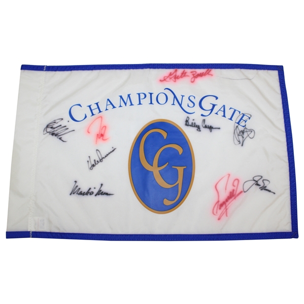 Nicklaus, Casper, Irwin & Six (6) others Signed Champions Gate Course Flag JSA ALOA