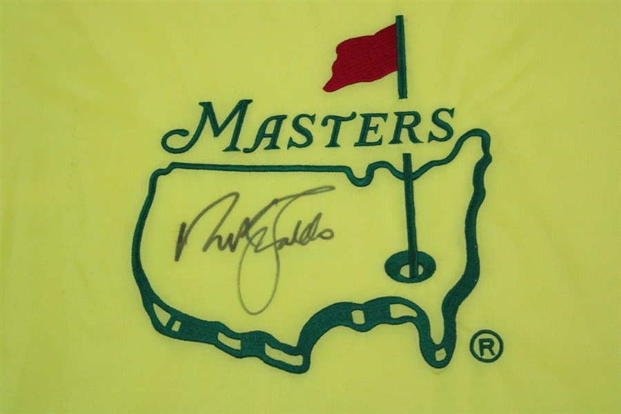 Nick Faldo Signed Undated Masters Embroidered Flag JSA #AI76828