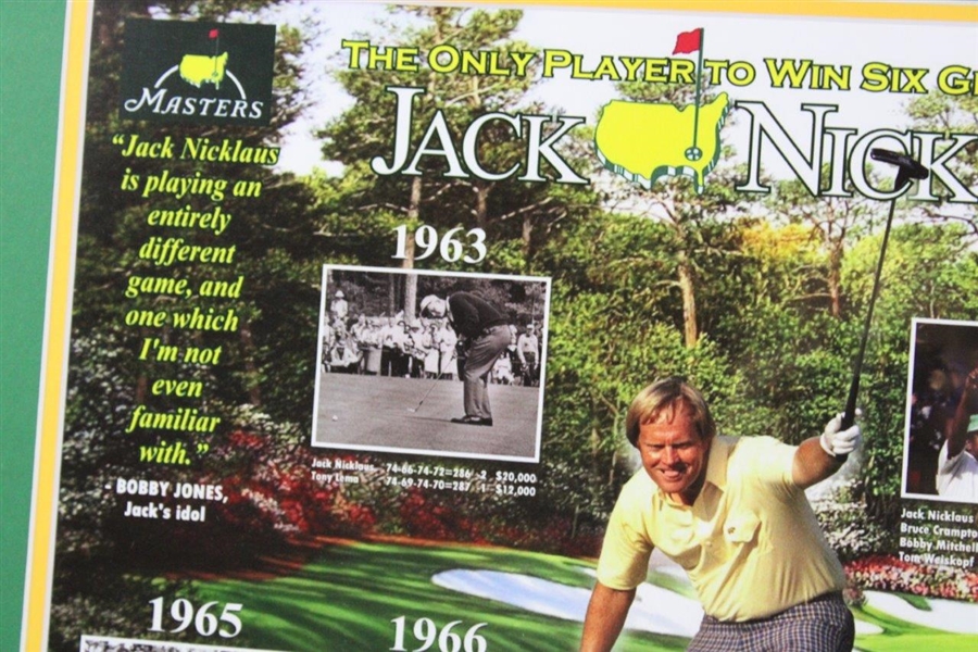 Jack Nicklaus Signed Masters Six Victories Collage Photo Display - Framed JSA #AI62297
