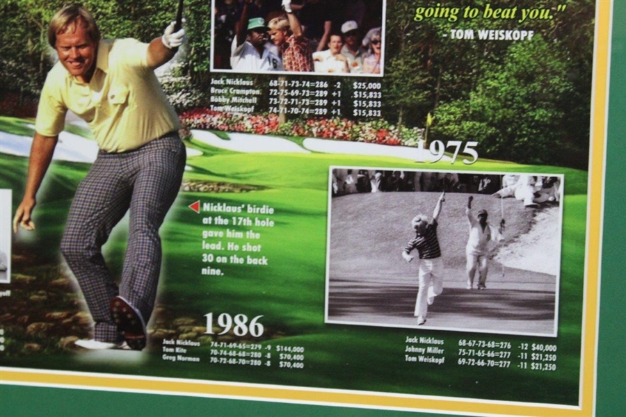 Jack Nicklaus Signed Masters Six Victories Collage Photo Display - Framed JSA #AI62297