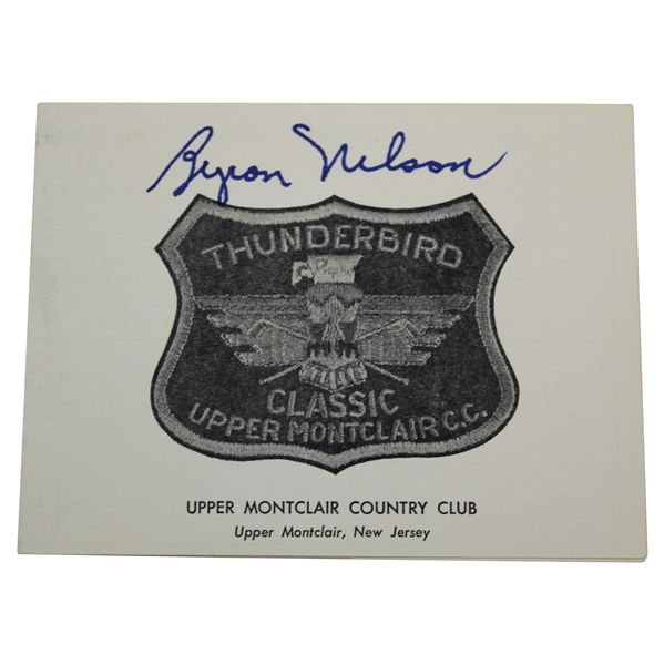 Byron Nelson Signed Thunderbird Classic Scorecard JSA ALOA