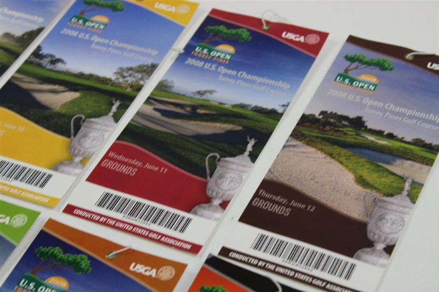2008 US Open at Torrey Pine Mon-Playoff Eight (8) Ticket Set with Envelope