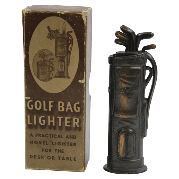 Vintage Golf Bag Novel Desk/Table Lighter in Original Box