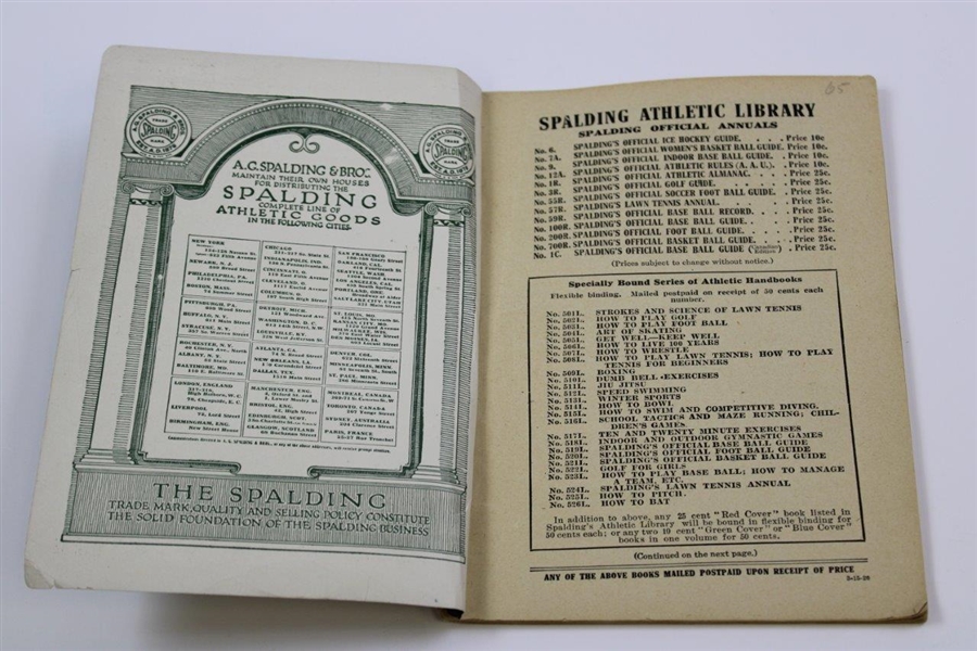 1920 Spalding Primer Series 'How To Learn Golf' by P.A. Vaile