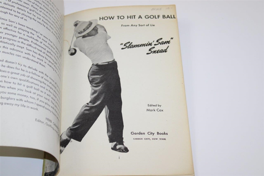 Sam Snead Signed 1950 'How To Hit A Golf Ball From Any Sort of Lie' Book