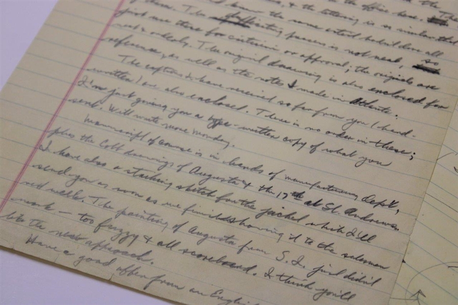 Ferris Mack Handwritten Editorial Letter To Bobby Jones w/Effect Of Spin In Flight Content/Drawings