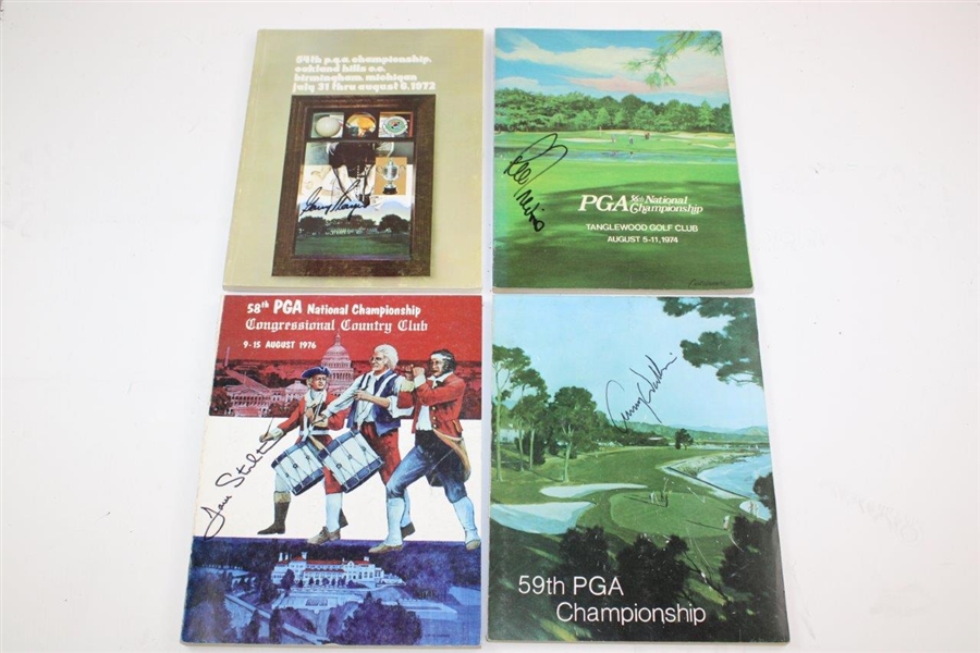 Nine (9) PGA Champs Signed 1972-1996 PGA Championship Programs JSA ALOA