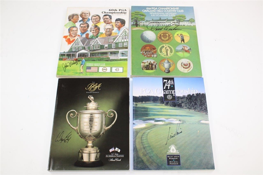 Nine (9) PGA Champs Signed 1972-1996 PGA Championship Programs JSA ALOA