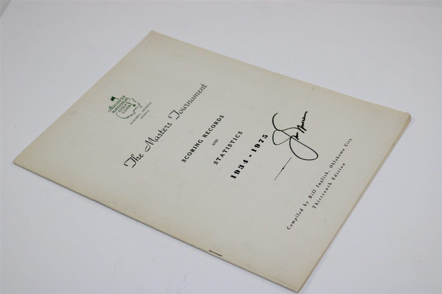 Jack Nicklaus Signed 1975 Masters Scoring Records & Statistics Booklet JSA ALOA