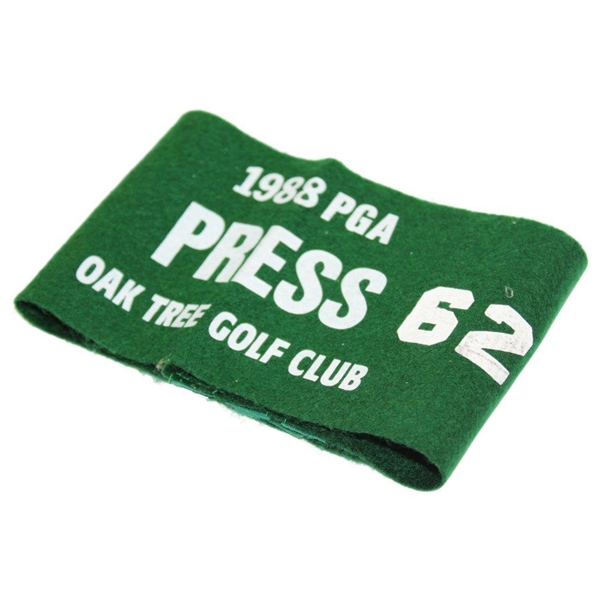1988 PGA Championship at Oak Tree Golf Club Green Felt Press Armband #62