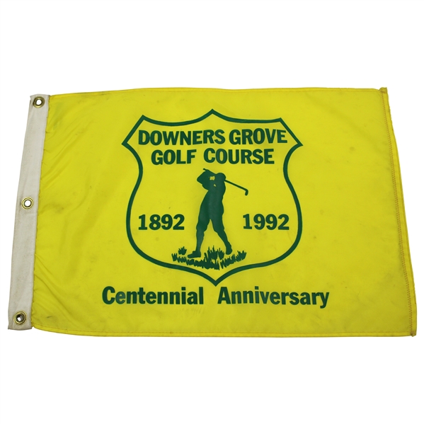 Downers Grove Golf Club -1892-1992' Golf Course Yellow Course Flag (Chicago Golf Club)