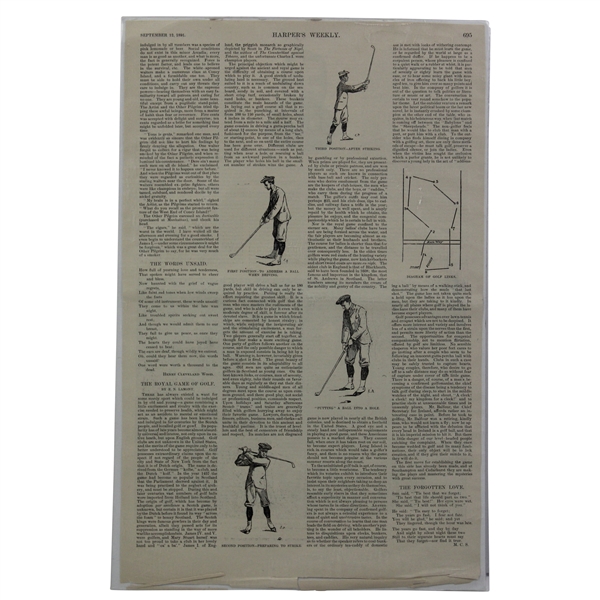 1891 Harpers Weekly Showing Royal Game Of Golf