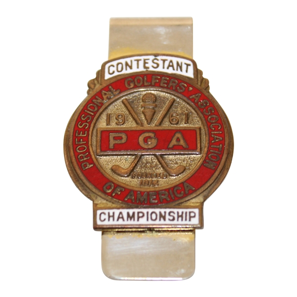 1961 PGA at Olympia Fields C.C. Contestant Badge/Clip