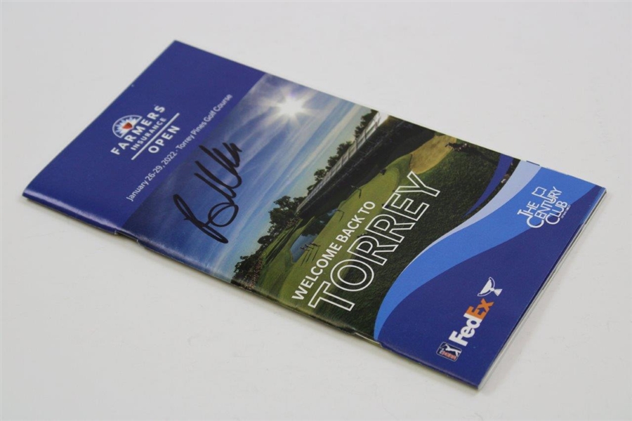 Brooks Koepka Signed 2022 Farmers Insurance Open Torrey Pines Golf Course Program JSA #SS74701