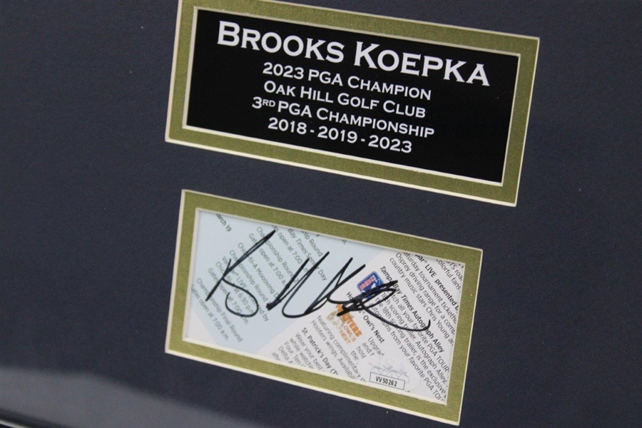 Brooks Koepka Signed Cut with Photo Display - Framed PSA/DNA #VV50262
