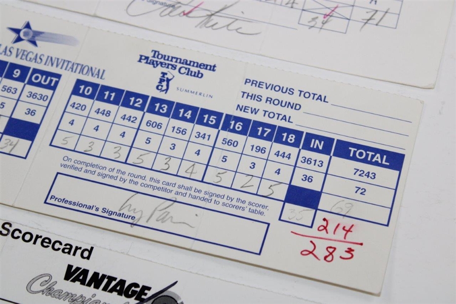 Crenshaw, Kite, Couples, Pavin, Coody & Trevino Signed Official 1998 Scorecards