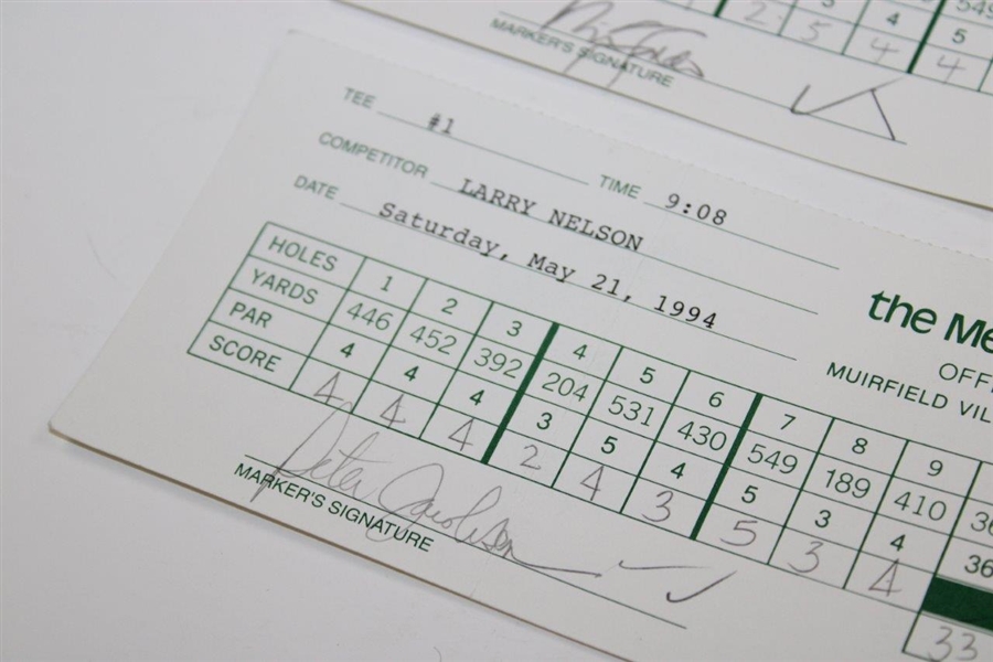 Norman, Simpson, Faldo, Janzen, Nelson & Jacobsen Signed Official 1994 The Memorial Scorecards
